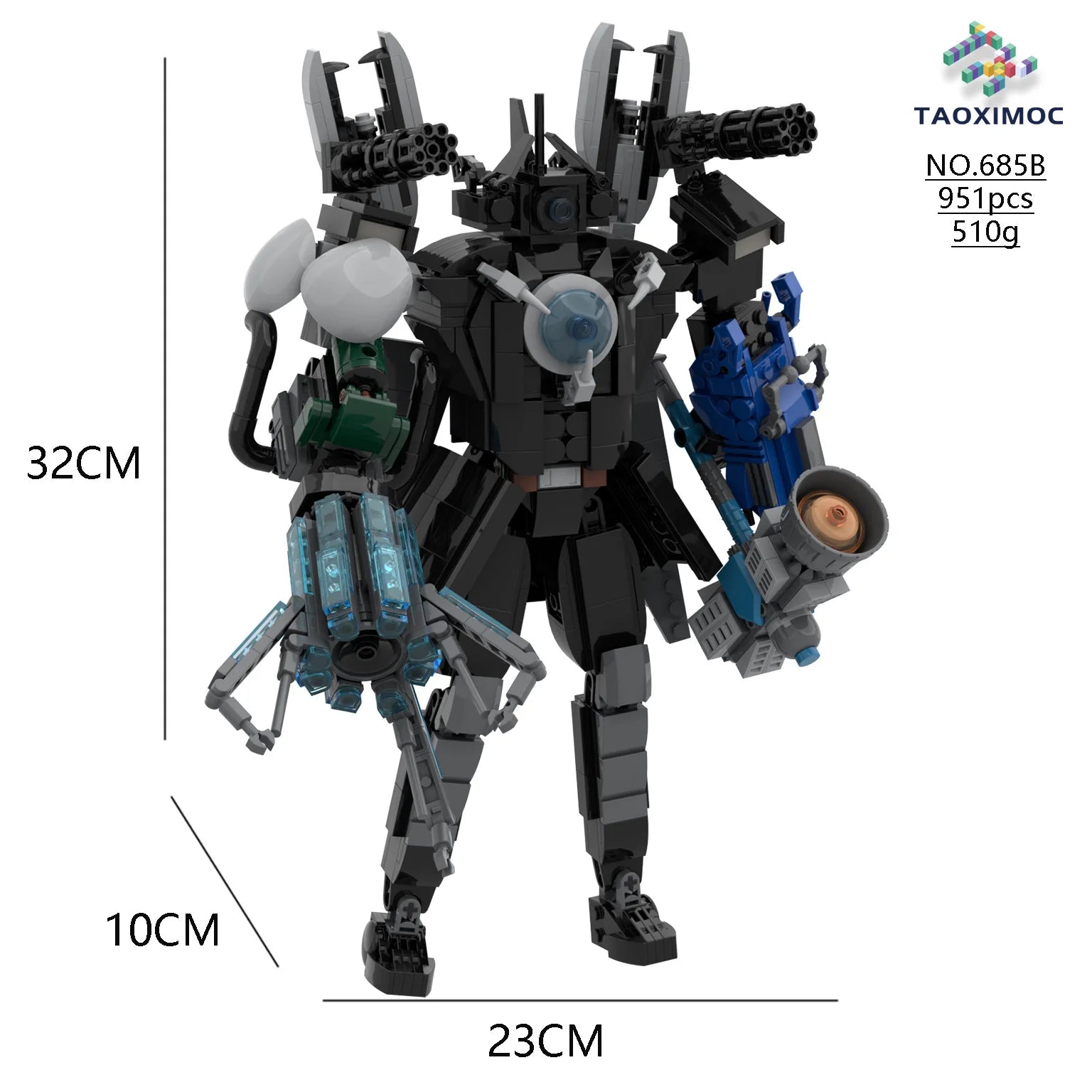 Skibidi Toilet MOC Abstract Building Blocks TV Monitor Big Tomahawk Guitar Titan Speaker King Compatible With LEGO Bricks Toys
