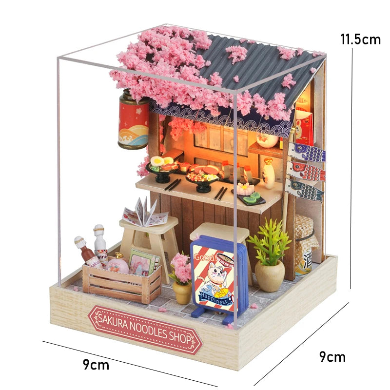 Wooden Doll House 3D Puzzle Assembly Building Model Kit Production Small Room Toys Home Bedroom Decoration With Furniture Light