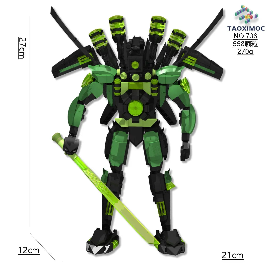 Skibidi Toilet MOC Abstract Building Blocks TV Monitor Big Tomahawk Guitar Titan Speaker King Compatible With LEGO Bricks Toys
