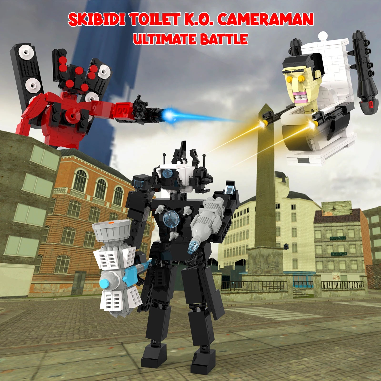3-in-1 Skibidi Toilet Building Set, 1030 Pieces Skibidi Toilet G Man, Upgraded Titan Cameraman, Titan Toy for Kid Adult Game Fan