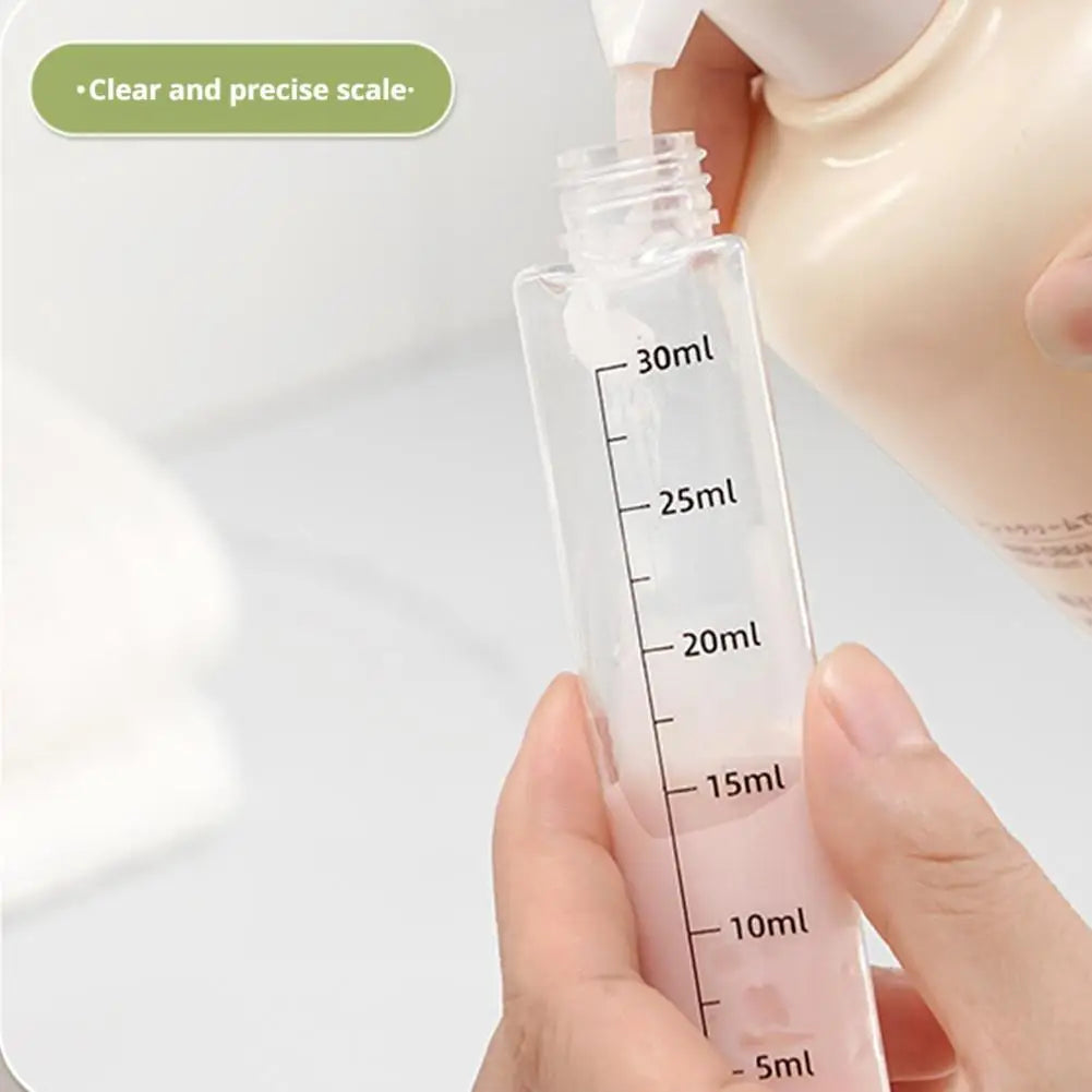 4-in-1 travel or gym dispenser: leak-proof portable bottles for perfume, shampoo, conditioner, and lotion.