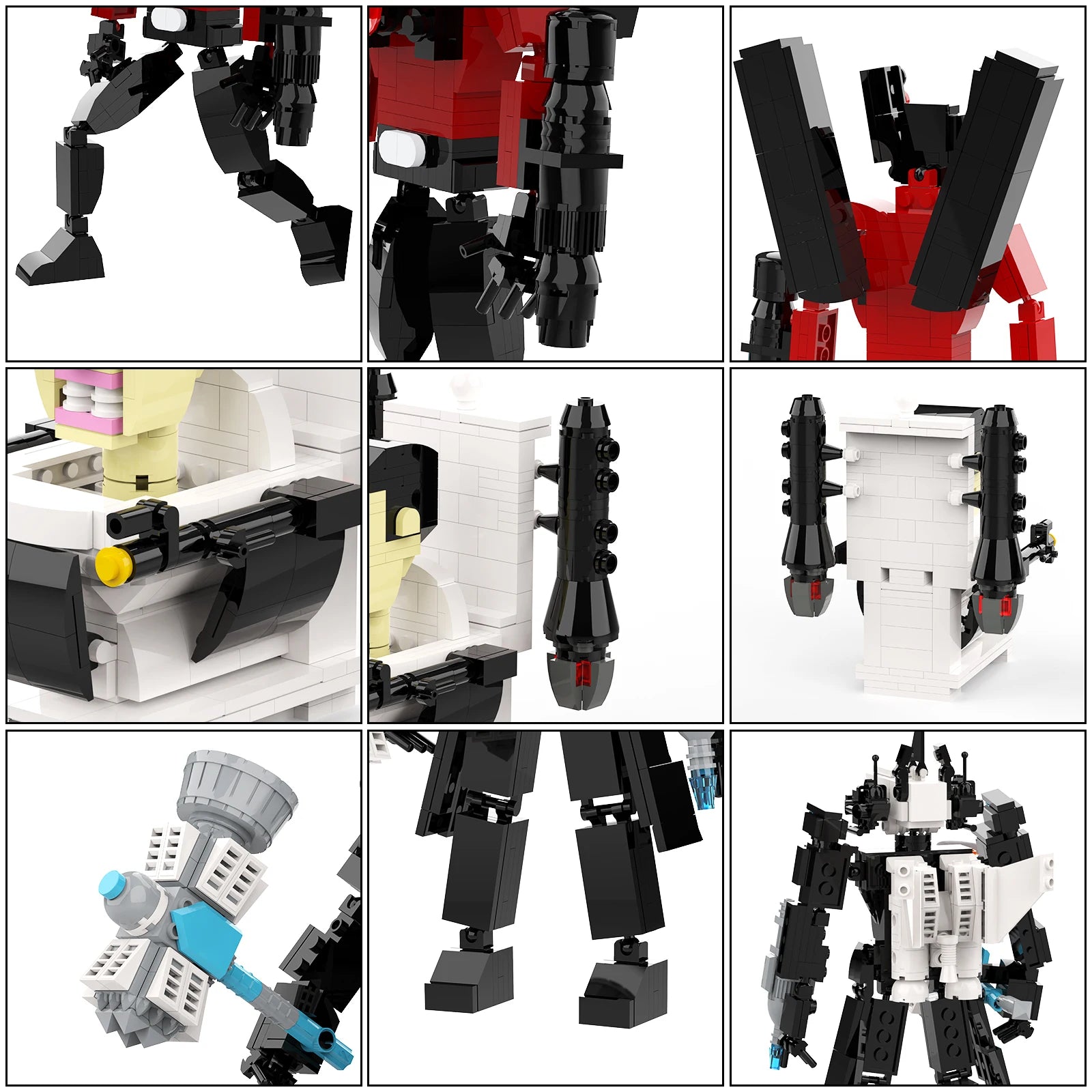 3-in-1 Skibidi Toilet Building Set, 1030 Pieces Skibidi Toilet G Man, Upgraded Titan Cameraman, Titan Toy for Kid Adult Game Fan