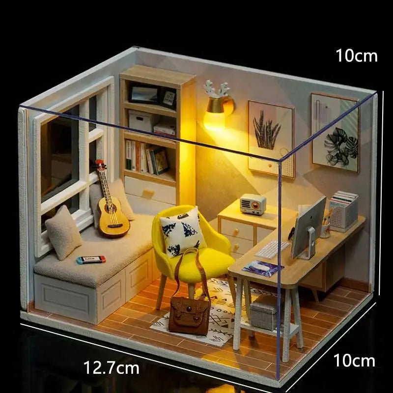Wooden Miniature Doll House Kit 3D Puzzle Assembly Building Model Toy Handmade Duplex Apartment Production Toys Home Decoration
