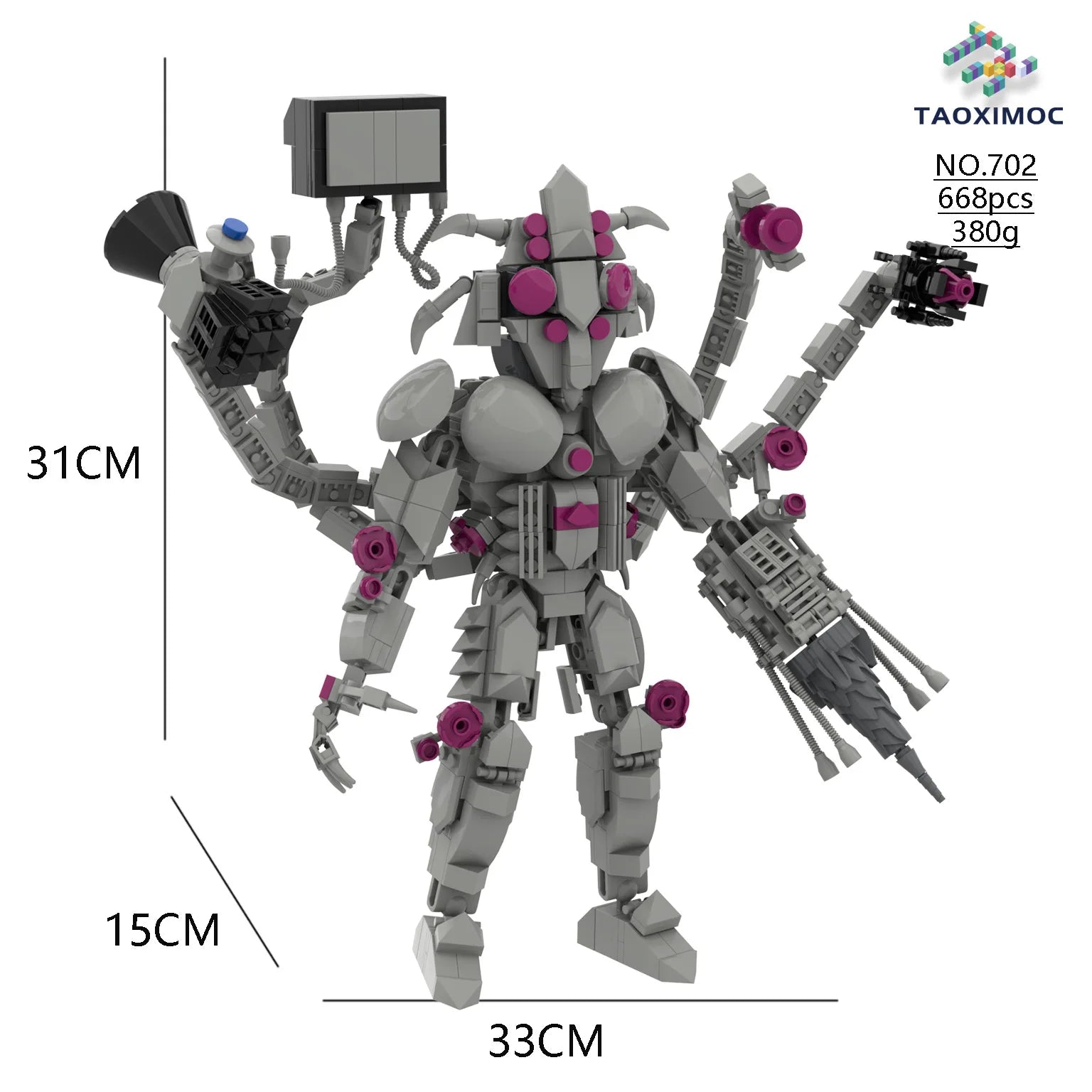 Skibidi Toilet MOC Abstract Building Blocks TV Monitor Big Tomahawk Guitar Titan Speaker King Compatible With LEGO Bricks Toys