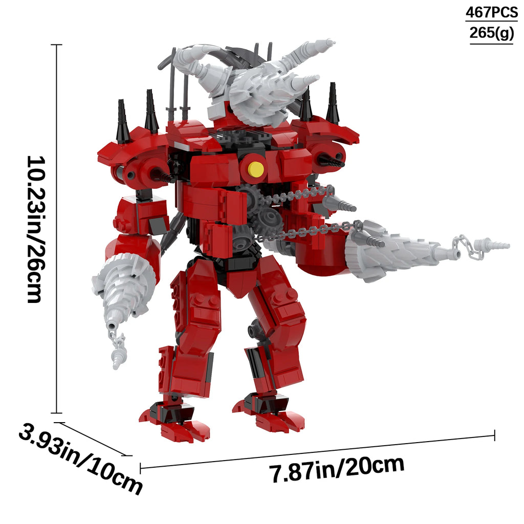 Skibidi Toilet Upgraded Titan Drillman Building Block,Titan Drill Man Figure Game Model Toys Gift for Kids Adults Fans (467 Pcs)