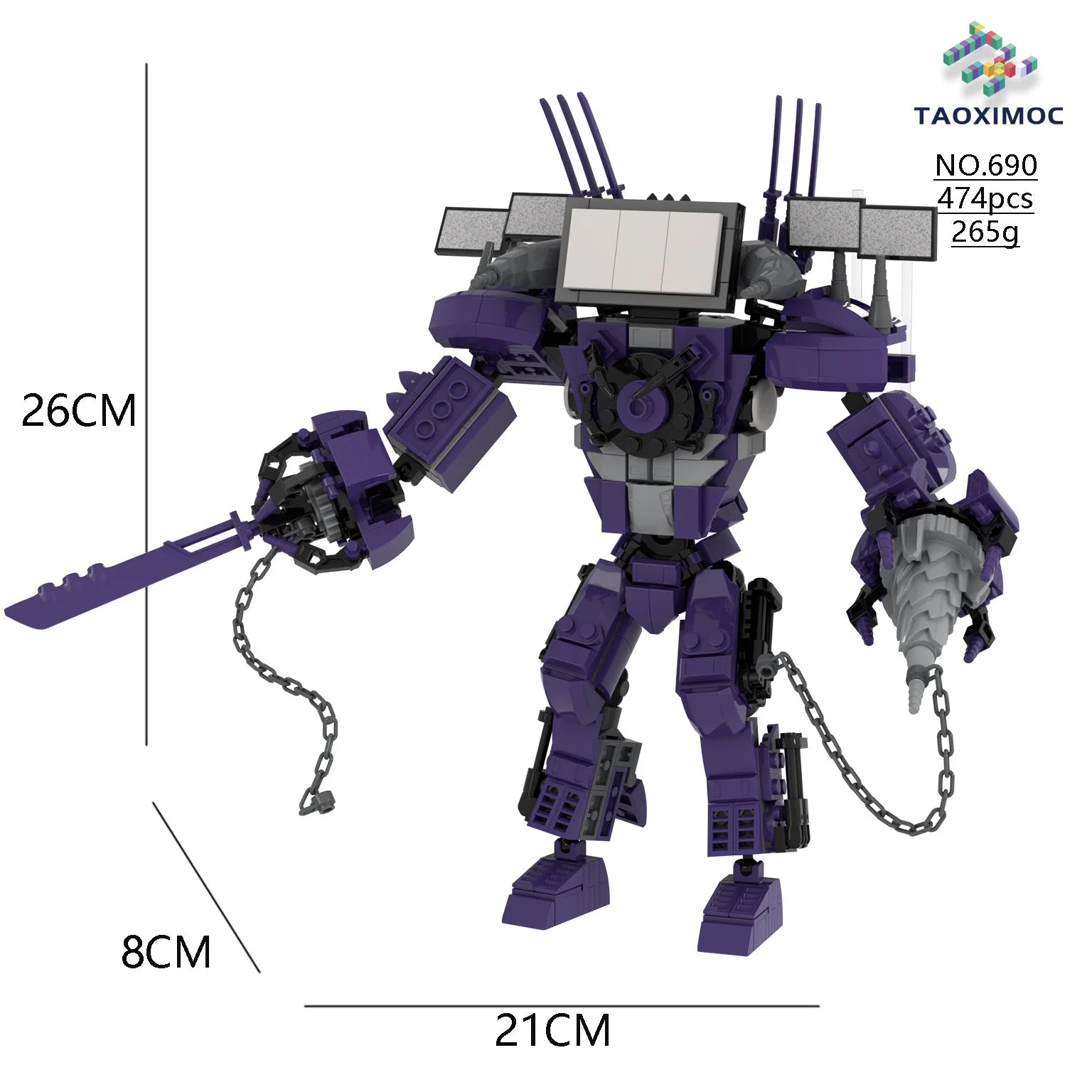 Skibidi Toilet MOC Abstract Building Blocks TV Monitor Big Tomahawk Guitar Titan Speaker King Compatible With LEGO Bricks Toys