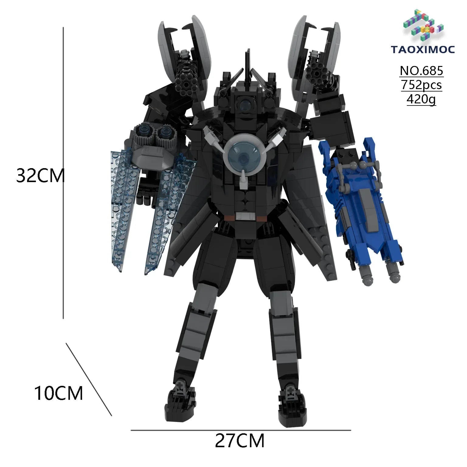 Skibidi Toilet MOC Abstract Building Blocks TV Monitor Big Tomahawk Guitar Titan Speaker King Compatible With LEGO Bricks Toys