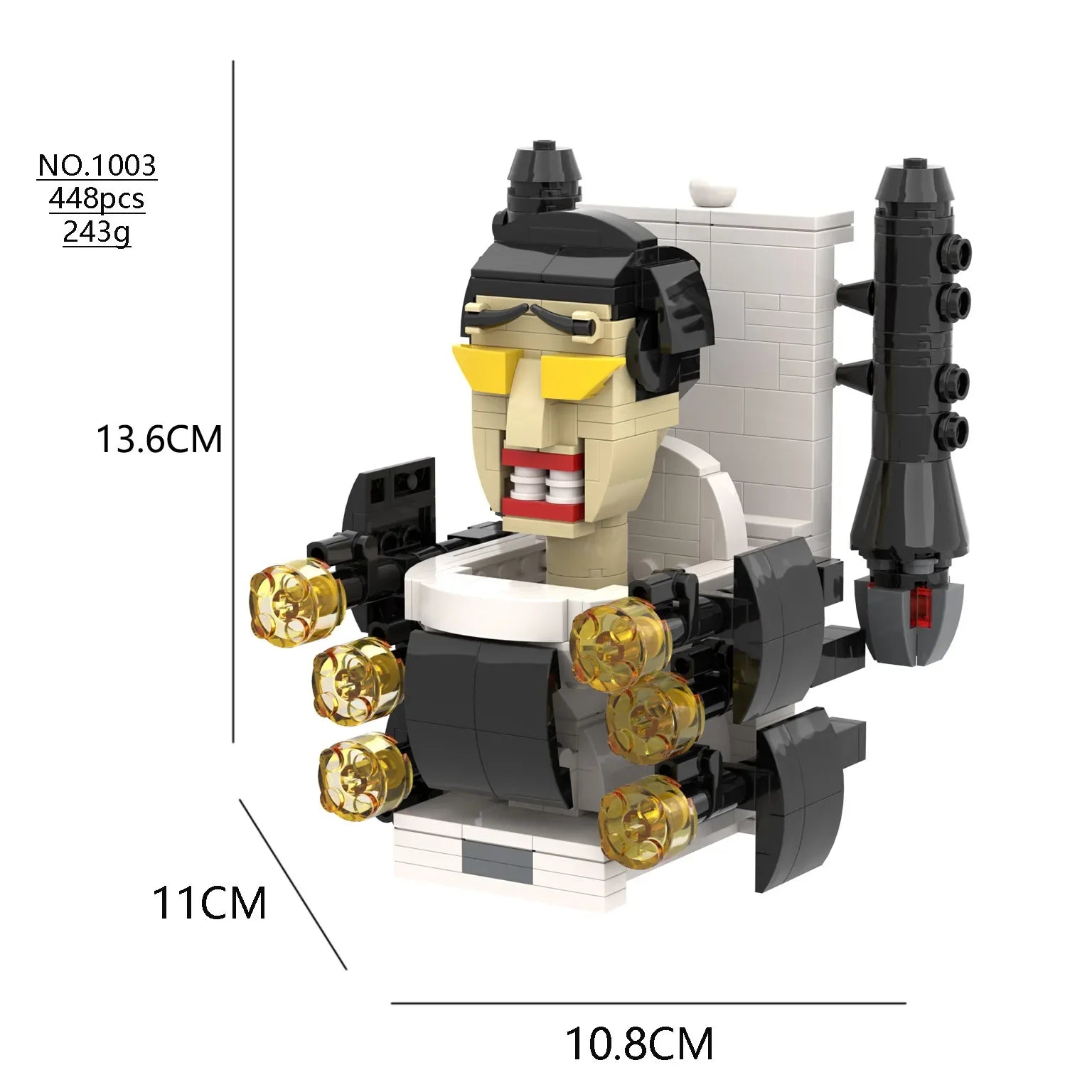 Skibidi Toilet MOC Abstract Building Blocks TV Monitor Big Tomahawk Guitar Titan Speaker King Compatible With LEGO Bricks Toys