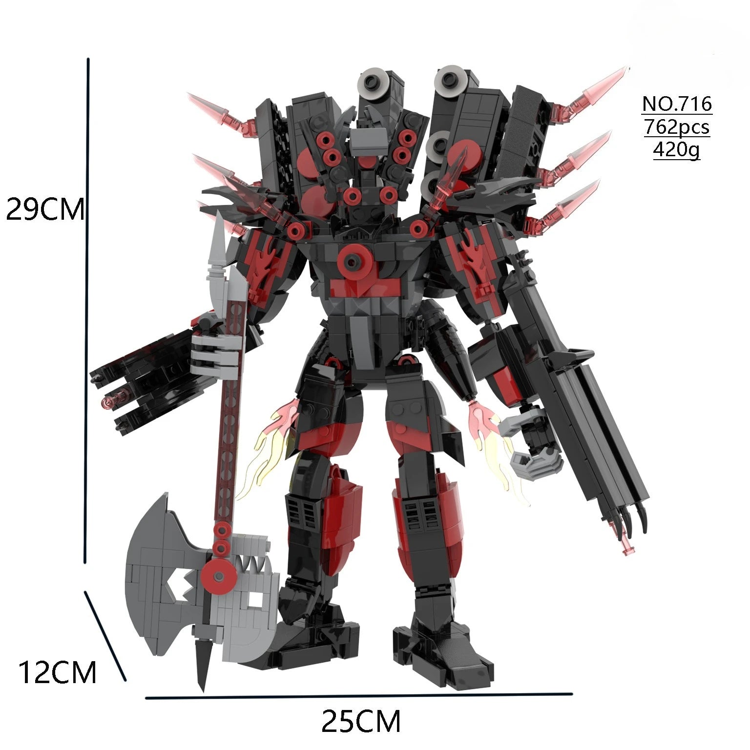 Skibidi Toilet MOC Abstract Building Blocks TV Monitor Big Tomahawk Guitar Titan Speaker King Compatible With LEGO Bricks Toys