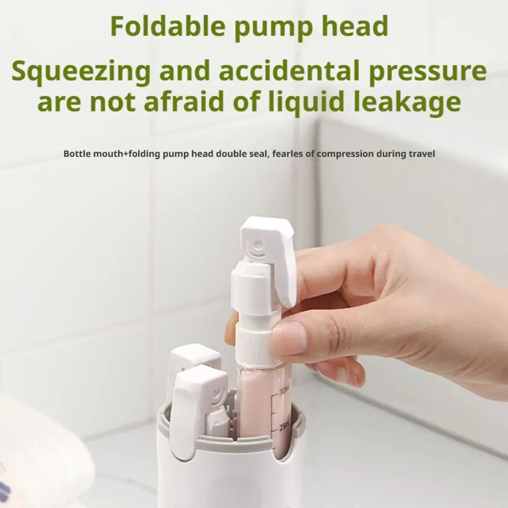 4-in-1 travel or gym dispenser: leak-proof portable bottles for perfume, shampoo, conditioner, and lotion.