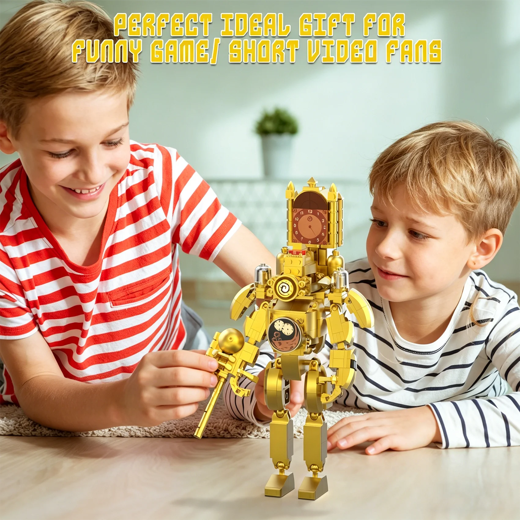 Skibidi Toilet Clearance Sale! Fast Shipping & Quick Delivery! Titan Clockman Building Blocks Set, 395Pcs Gold Titan Clockman Action Figure Model, Skibidi Toilet Series Collectible Construction Toy, DIY Assemble Bricks Gift f