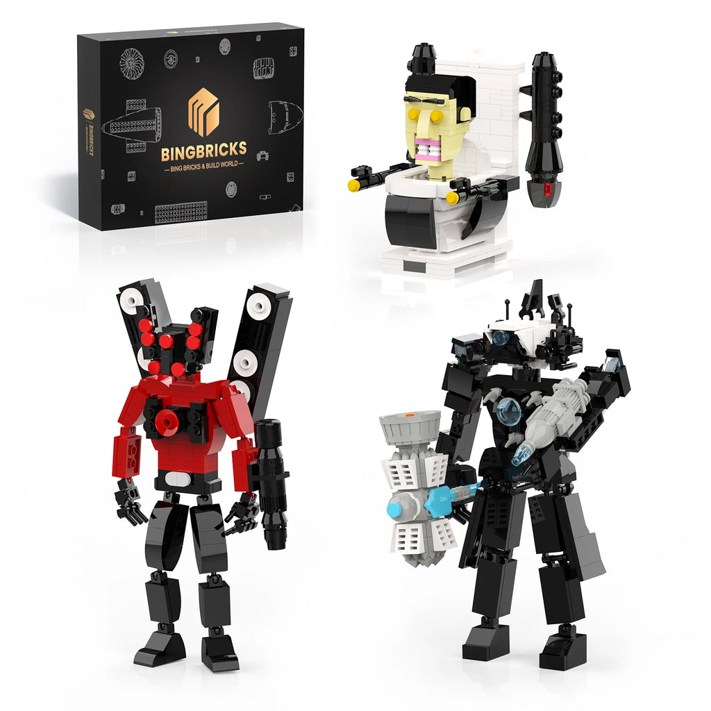 3-in-1 Skibidi Toilet Building Set, 1030 Pieces Skibidi Toilet G Man, Upgraded Titan Cameraman, Titan Toy for Kid Adult Game Fan