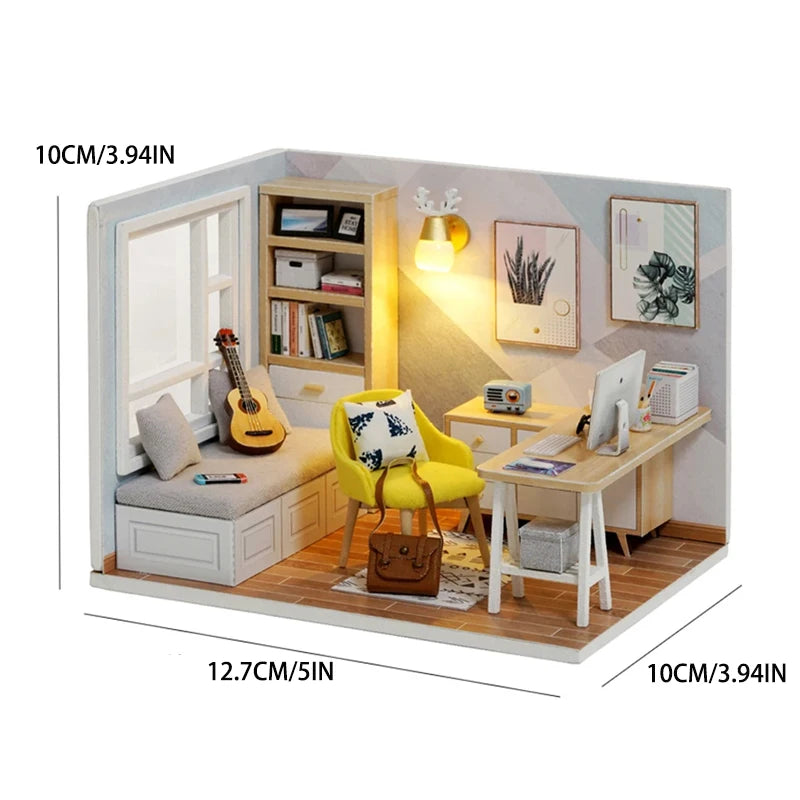 Wooden Miniature Doll House Kit 3D Puzzle Assembly Building Model Toy Handmade Duplex Apartment Production Toys Home Decoration