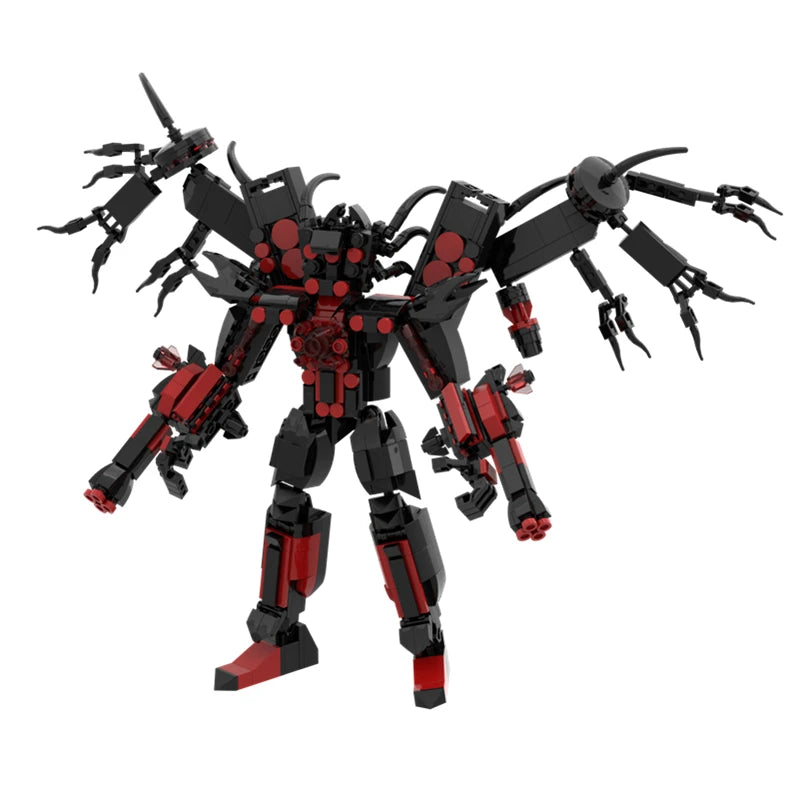 729pcs/set Skibidi Toilet Man New Trisomic Titan Speaker Man With Wings Building Blocks DIY Bricks Toys For Boys Christmas Gifts